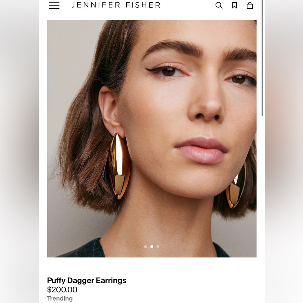 Jennifer Fisher Puffy Dagger Gold Earrings